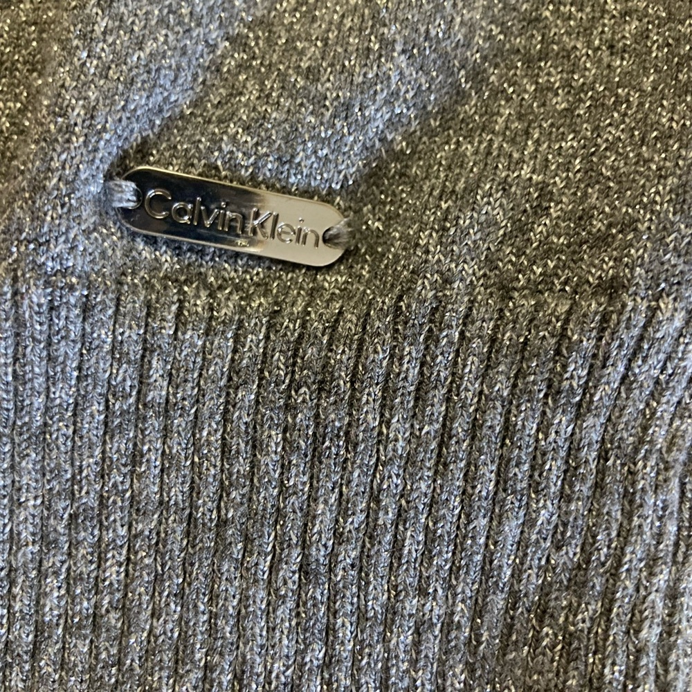 Calvin Klein Metallic Turtleneck Sweater Gray Size M - Picture 5 of 8
